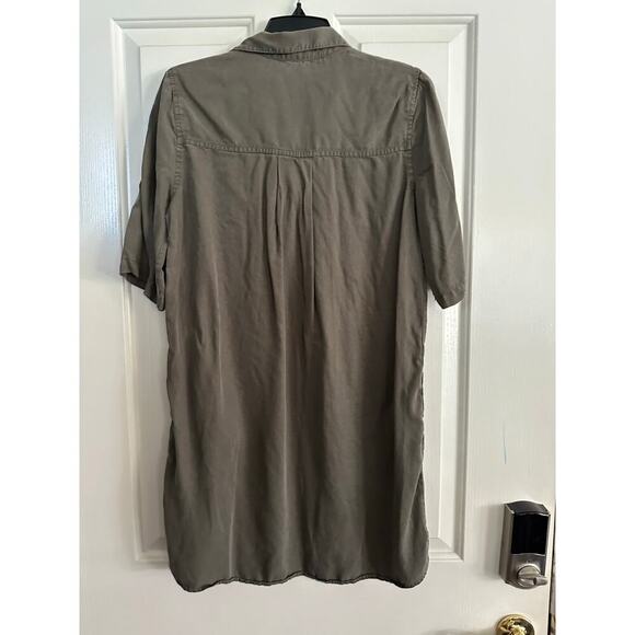 Velvet Heart Women's Gray Short Sleeves Roll Tab Collared Shirt Dress Size Small - Picture 5 of 8